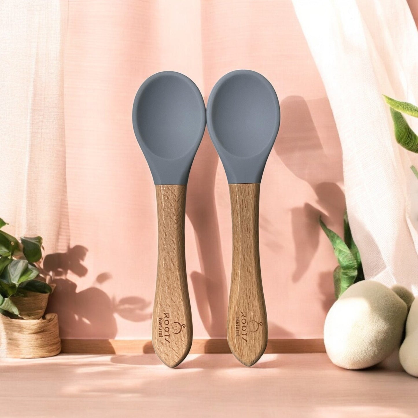 F0008-Baby Silicon Protection Spoon Blue
