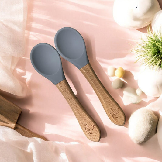 F0008-Baby Silicon Protection Spoon Blue