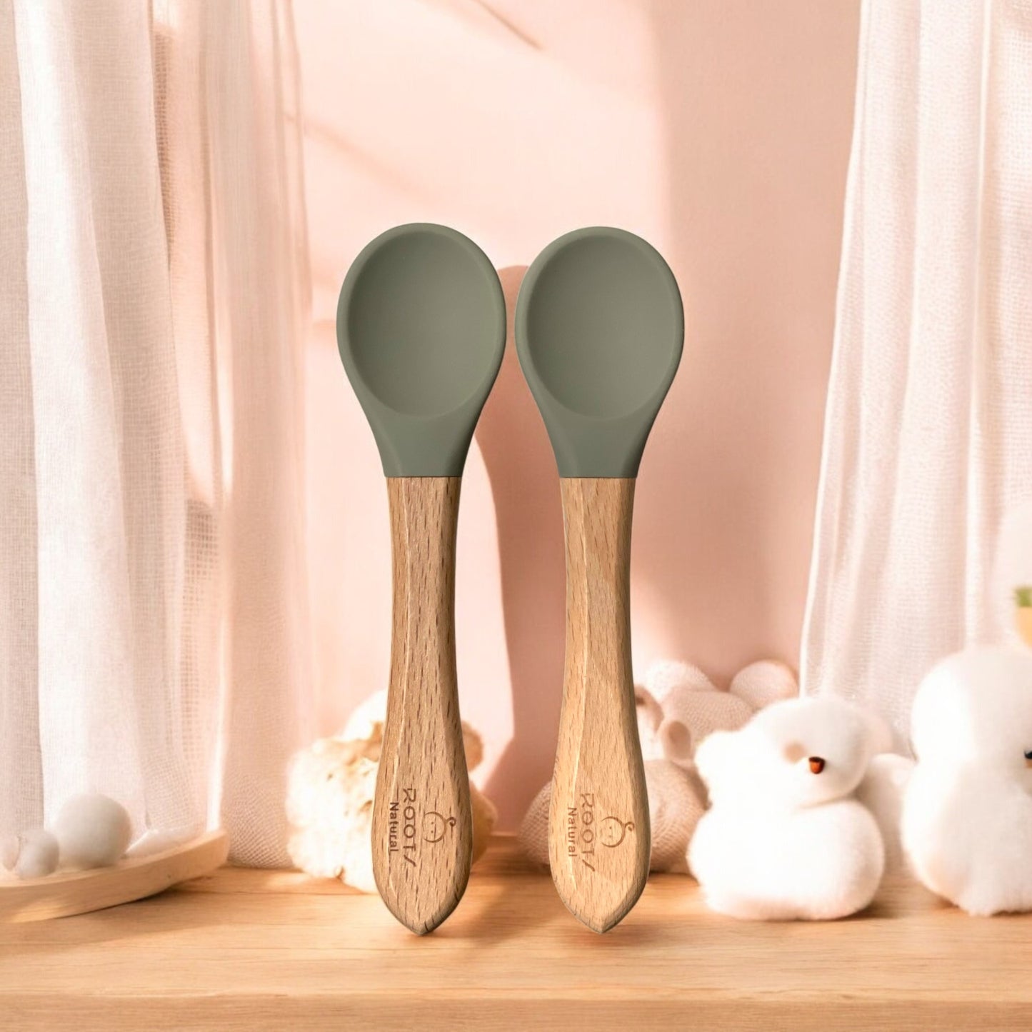 F0008-Baby Silicon Protection Spoon Green
