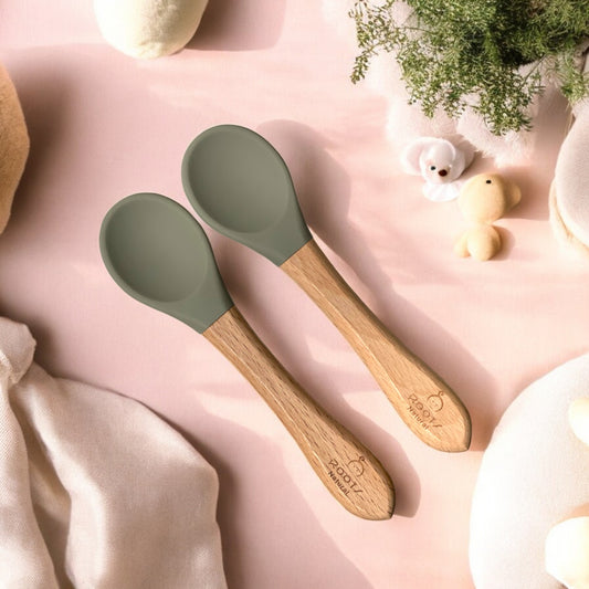F0008-Baby Silicon Protection Spoon Green