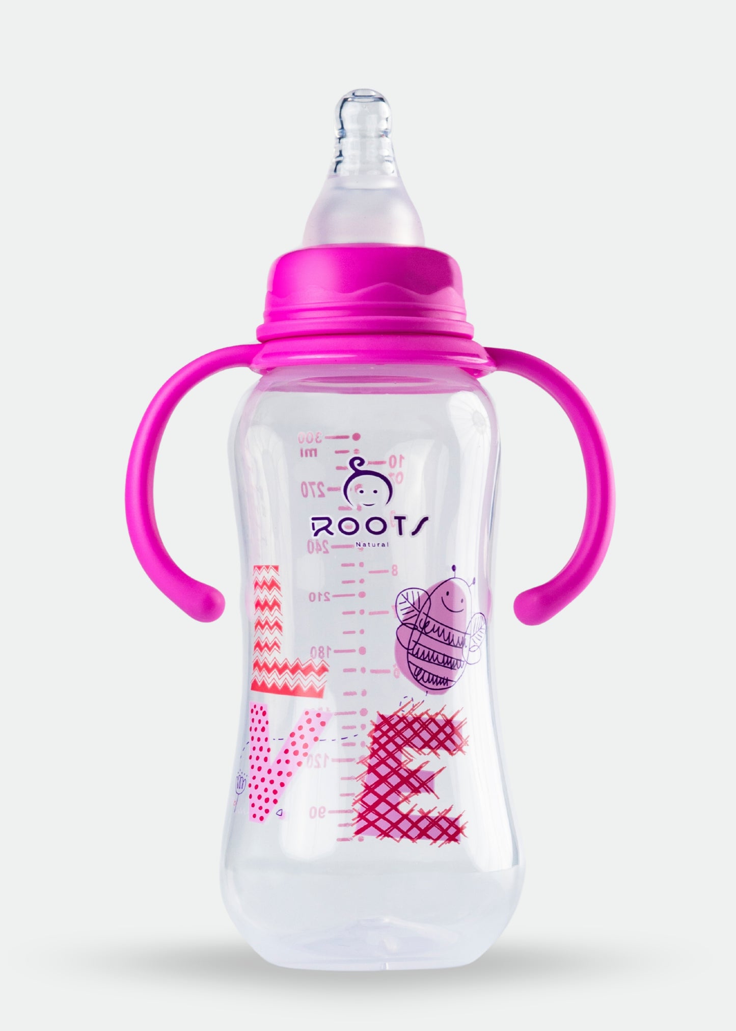 J1006-Pink Love Baby Bottle 300ML/10 OZ