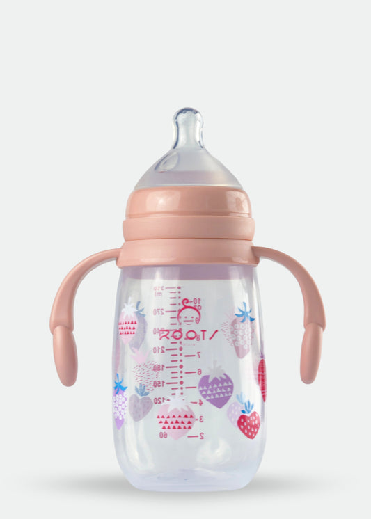 J1009-Pink Wide-Neck Baby Bottle 310ML/10 OZ