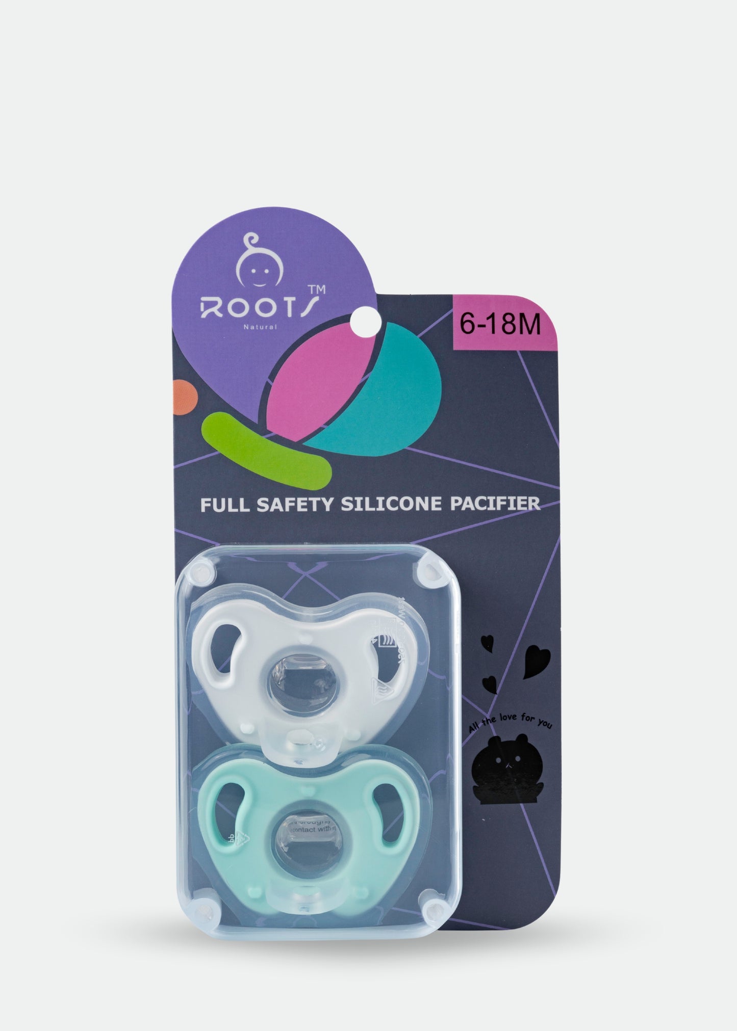 T0003 6-18 M Fully Silicone Pacifier Round Shape Nipple