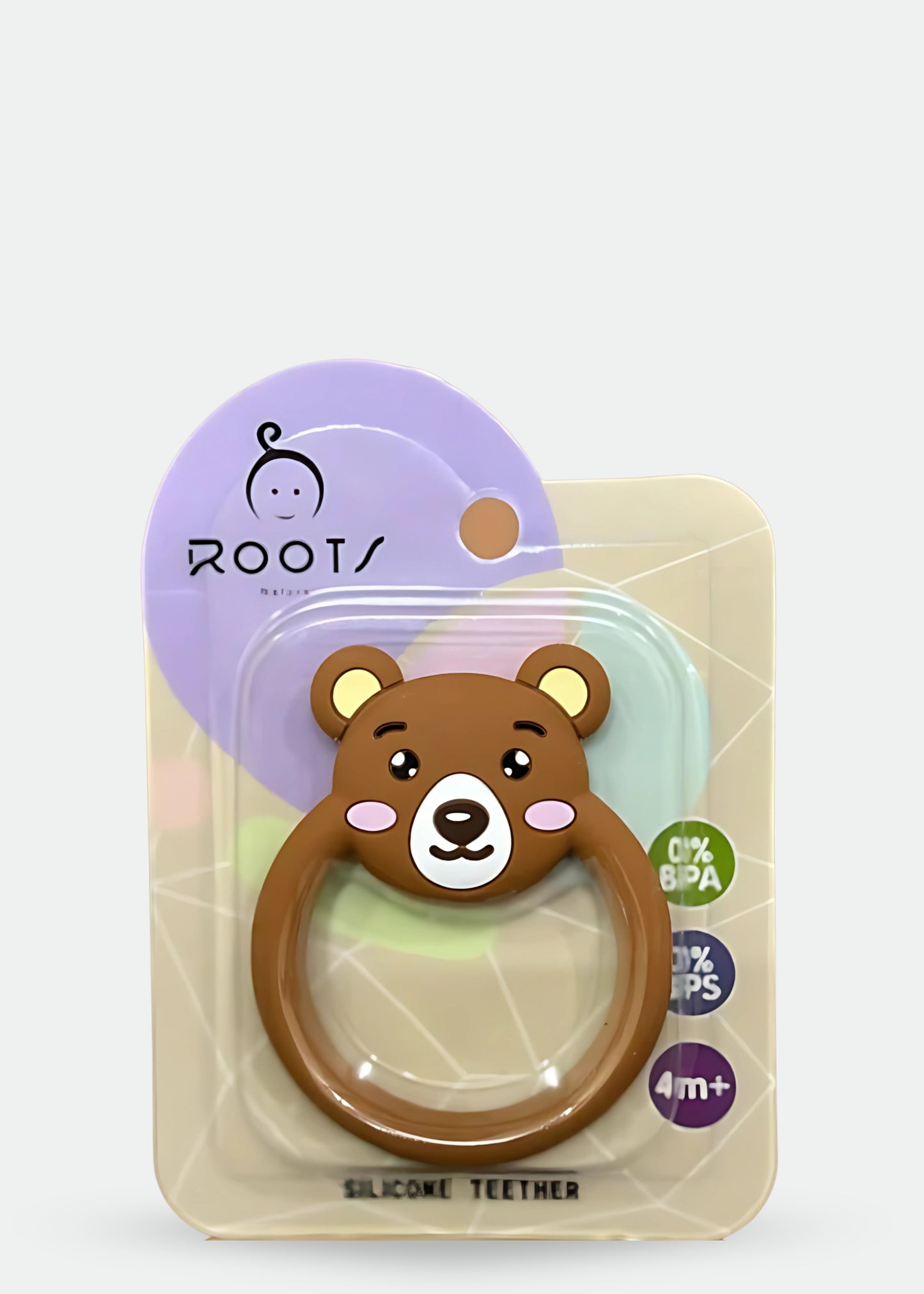 T0005-Bear Face Silicone Teether