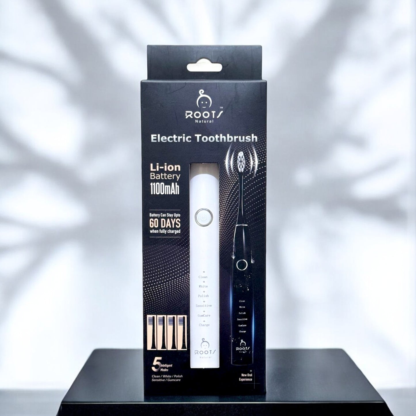 AY006 Rechargeable Electric Toothbrush 4 Head - White