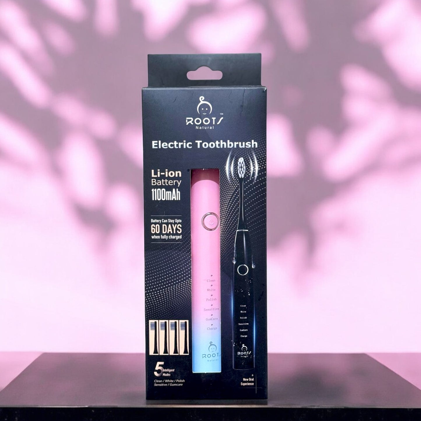 AY006 Rechargeable Electric Toothbrush 4 Head - Pink