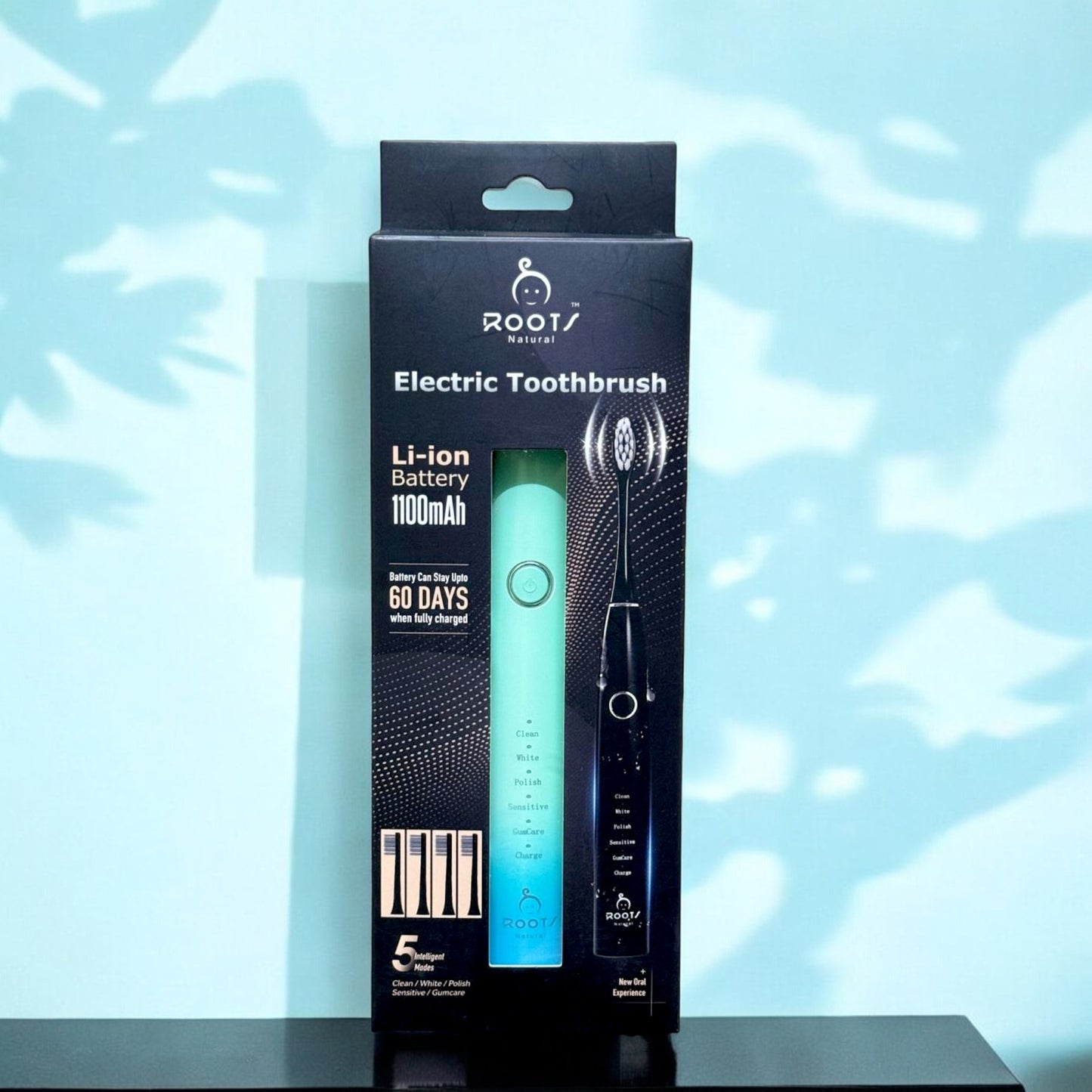 AY006 Rechargeable Electric Toothbrush 4 Head - Green