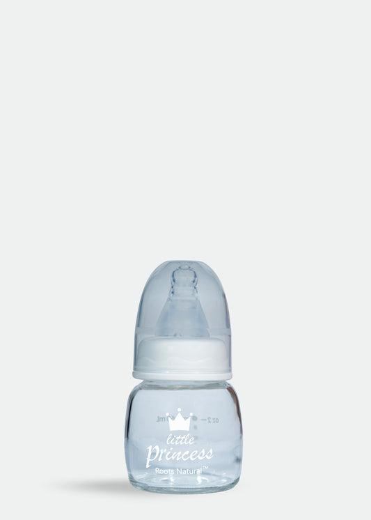 M04-Standard Neck Glass Bottle: 60ML/2 OZ with Small Nipple Size New Born