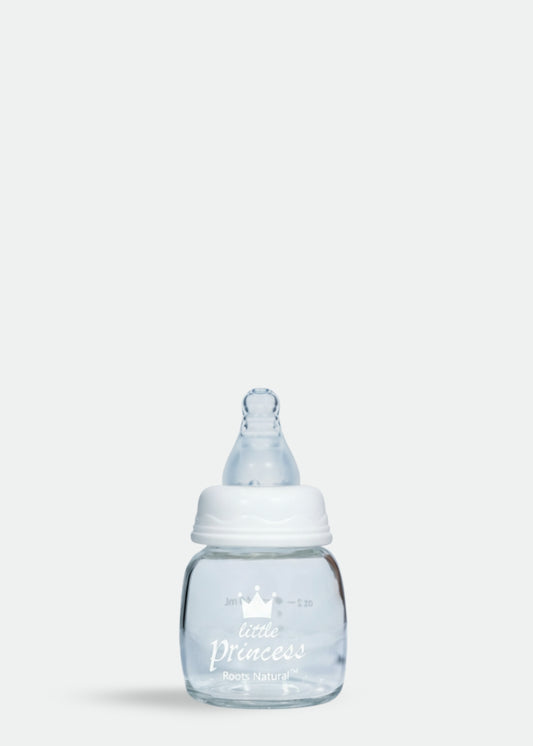 M04-Standard Neck Glass Bottle: 60ML/2 OZ with Small Nipple Size New Born