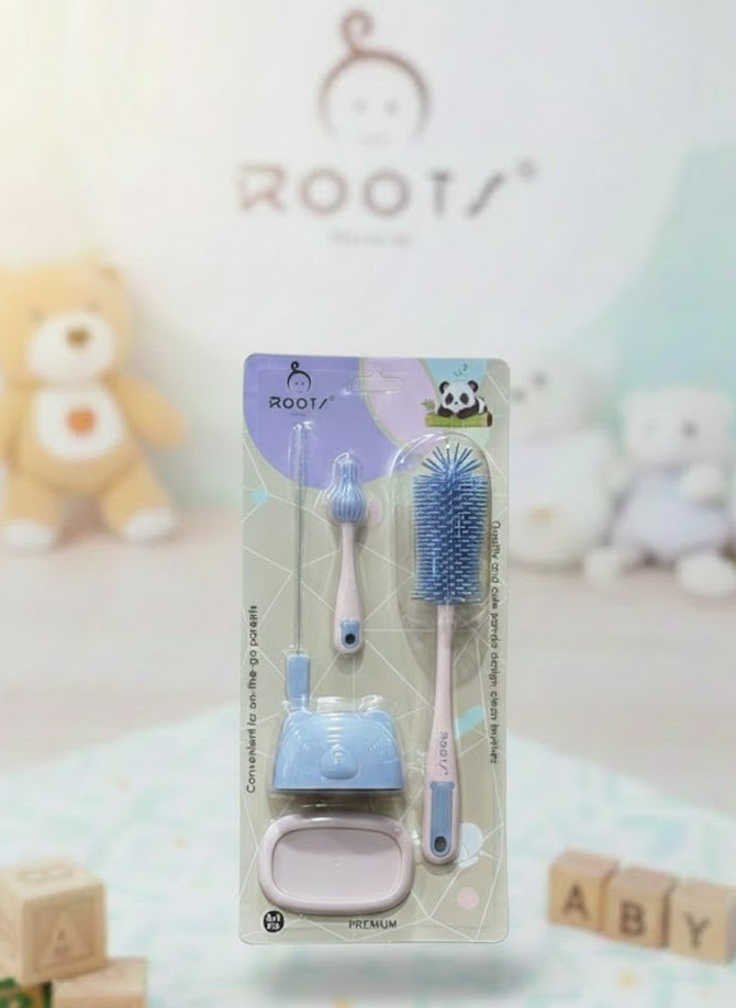 P1025 Silicone Blue Feeder Cleaning  Brush Set With Stand