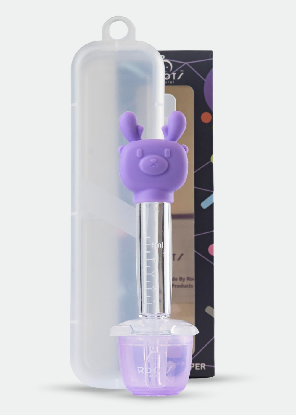 F1011-Full Silicone Deer Shape Medicine Dropper 5ML (Lilac)