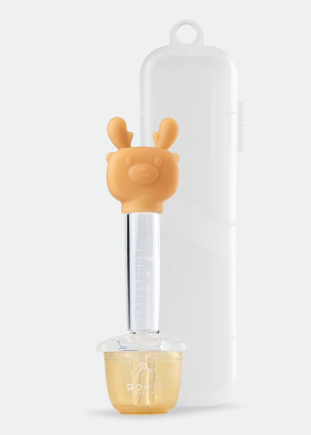 F1011-Full Silicone Deer Shape Medicine Dropper 5ML (Peach)