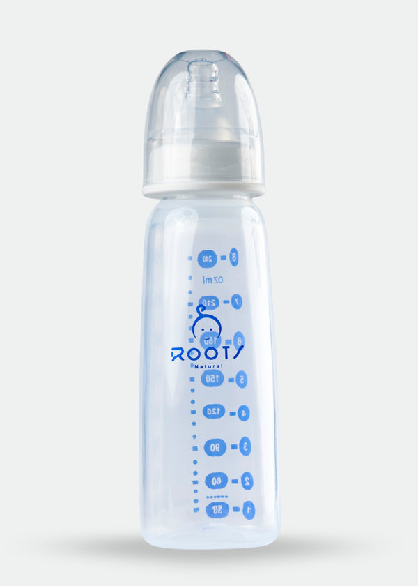 J1003-Standard-Neck Baby Bottle Square Shape 240ML/8OZ  Large Size Nipple
