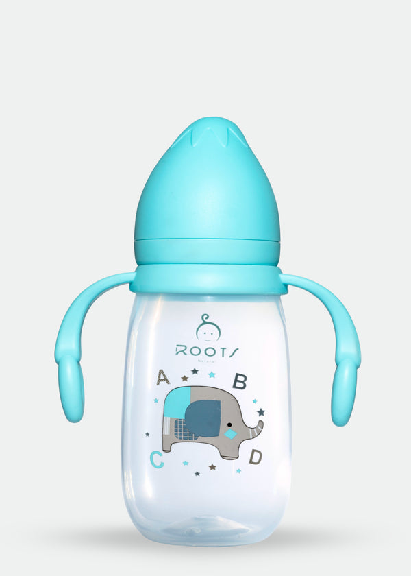 J1009-Ice Blue Wide-Neck Baby Bottle 310ML/10 OZ