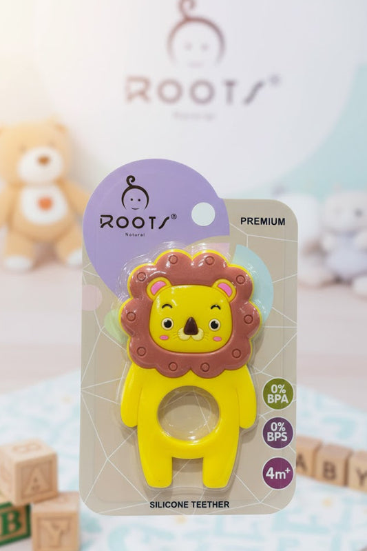 T0005-Lion Face Silicone Teether