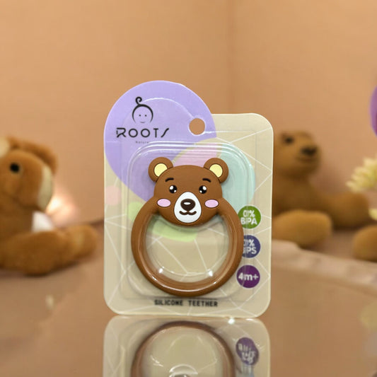 T0005-Bear Face Silicone Teether