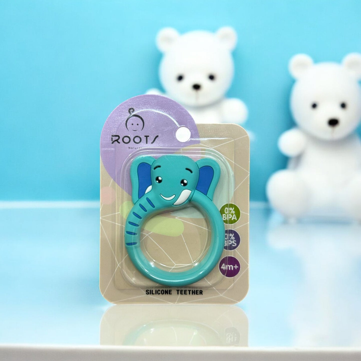 T0005-Elephant Face Silicone Teether