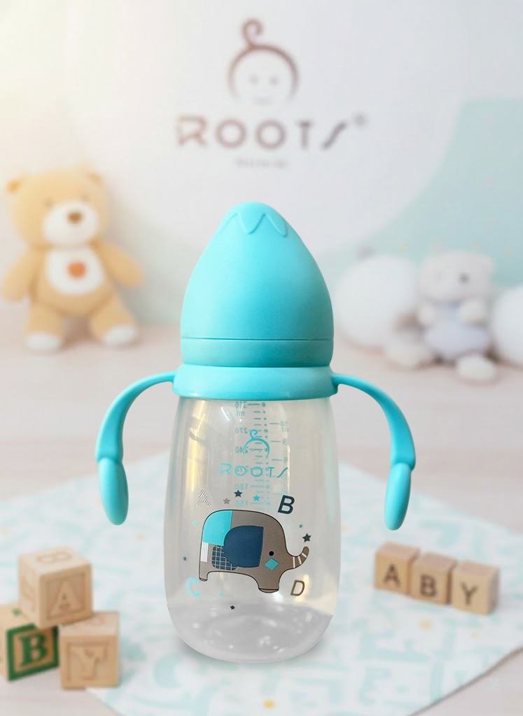 J1009-Ice Blue Wide-Neck Baby Bottle 310ML/10 OZ